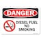 Signmission OSHA Sign, Diesel Fuel No Smoking W/ Graphic, 24in X 18in Rigid Plastic, 18" W, 24" L, Landscape OS-DS-P-1824-L-19325 - alternate 1